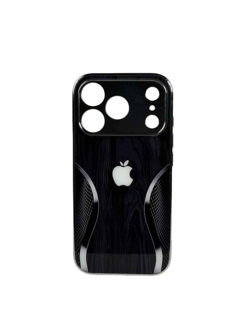 غطاء هاتف: تصميم عصري فاخر - جراب زجاجي أسود  لهاتف iPhone 17 Pro - Image 1